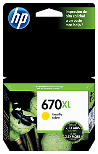 Cartucho de Tinta HP 670XL Amarilla Original - Tienda HP.com Perú